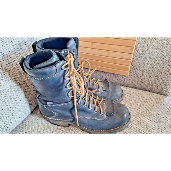 DANNER® LOGGER 8" BLACK WATERPROOF WORK BOOTS 15431 -SZ 10 MENS - Picture 2 of 10